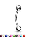 Body Jewelry Press Fit Gem Bent Barbell