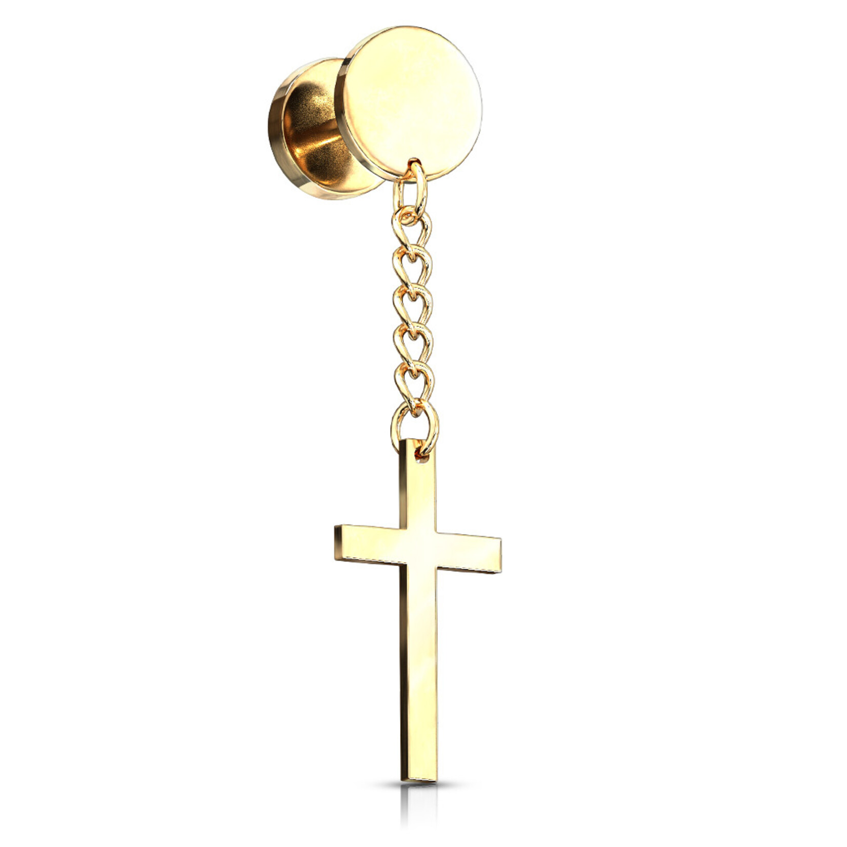 Body Jewelry Cross on Chain Dangle Plugs