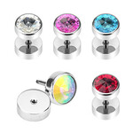 Hollywood Body Jewelry Crystal Press Fit Flat Top Plug