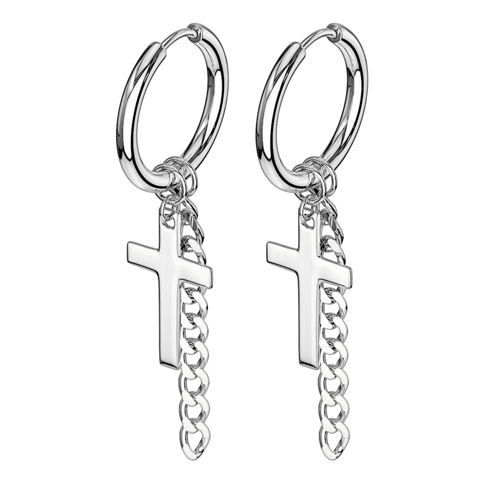 Body Jewelry Cross & Chain Dangle Hoop Earrings