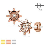 Body Jewelry Yacht Wheel Stud Earrings