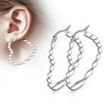 Body Jewelry Wave Pattern Heart Earrings 22g