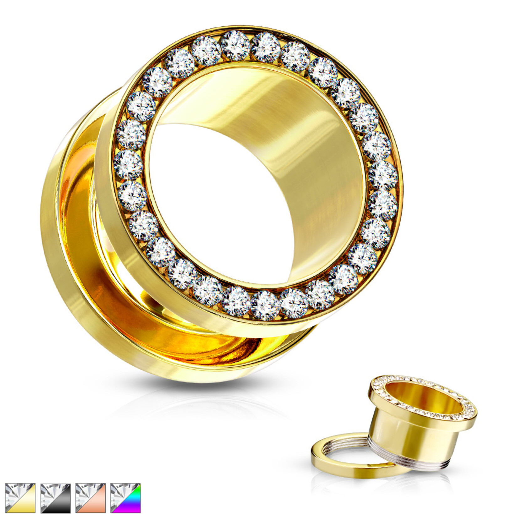 Hollywood Body Jewelry Multi-Gem Round Plug