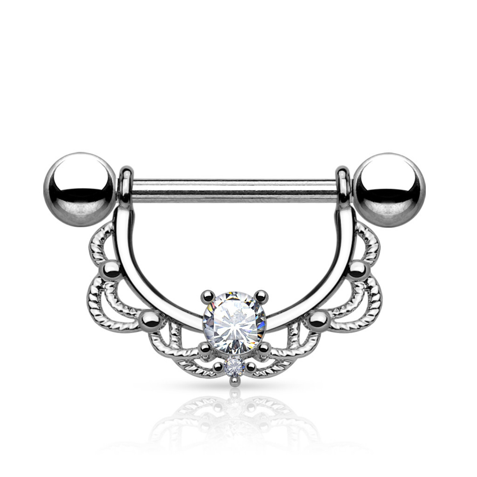 Hollywood Body Jewelry Gem Filigree Nipple Ring