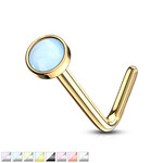 Body Jewelry Illuminating Stone “L” Bend Nose Pin