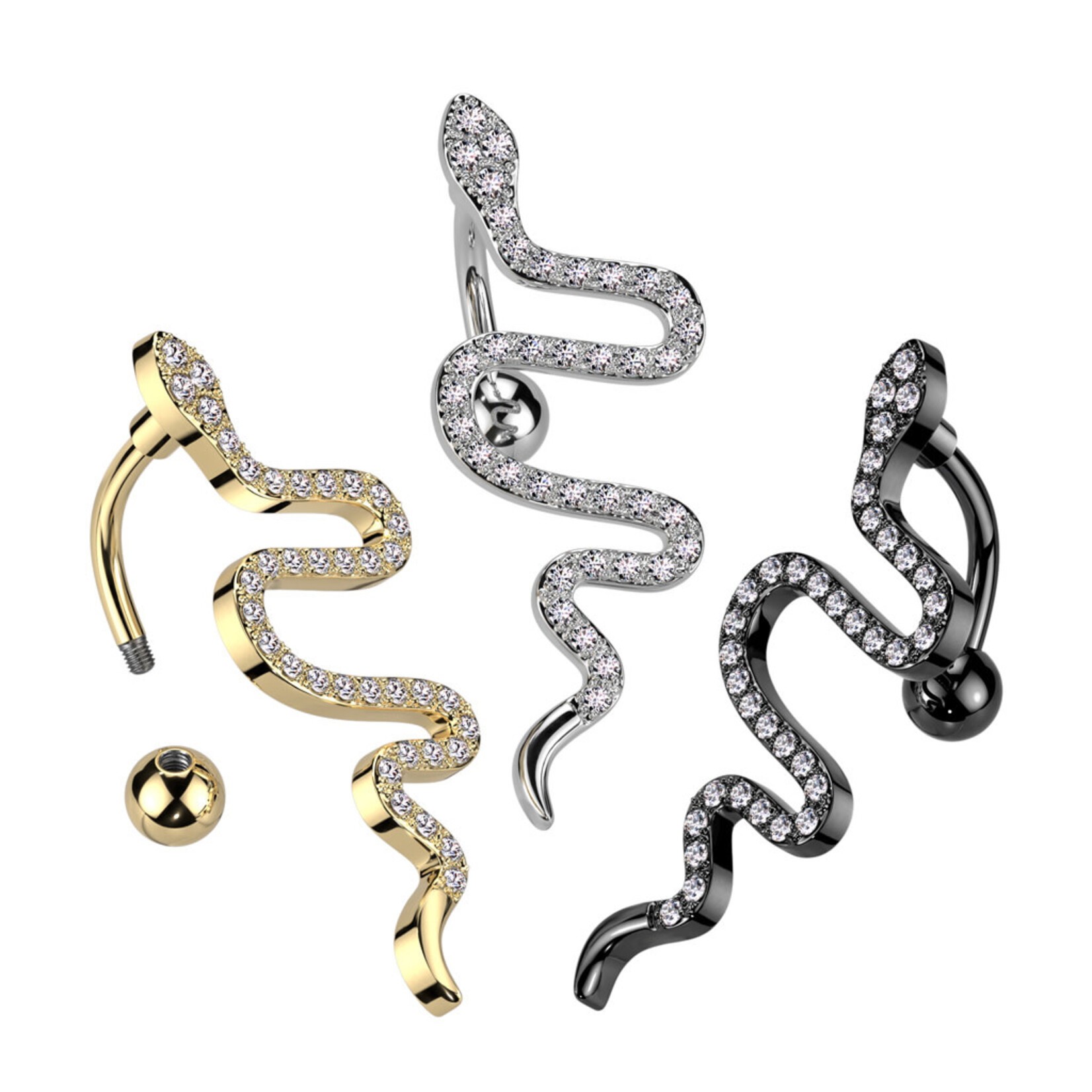 Hollywood Body Jewelry Snake Top Navel Ring