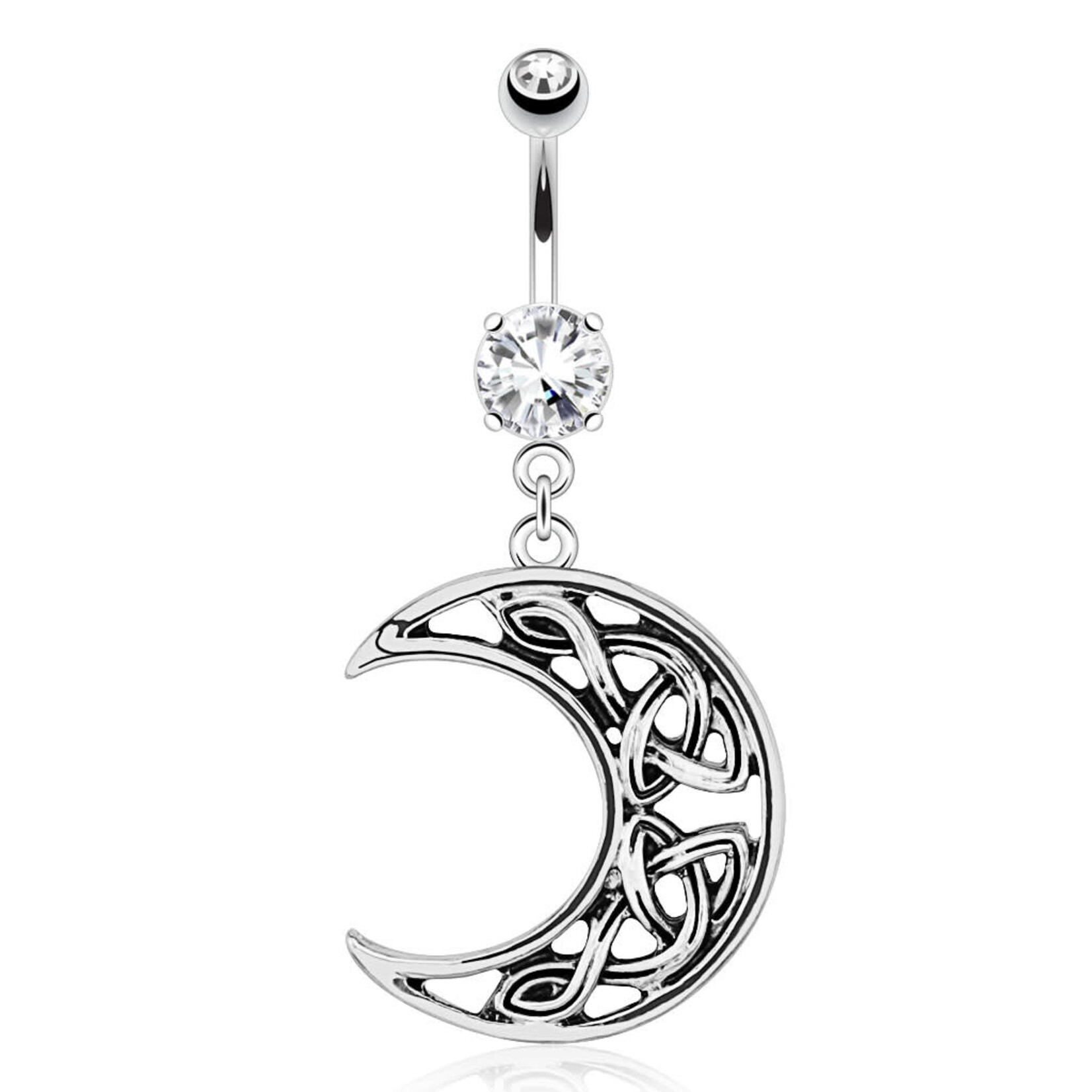 Hollywood Body Jewelry Silver Celtic Knot Navel Dangle