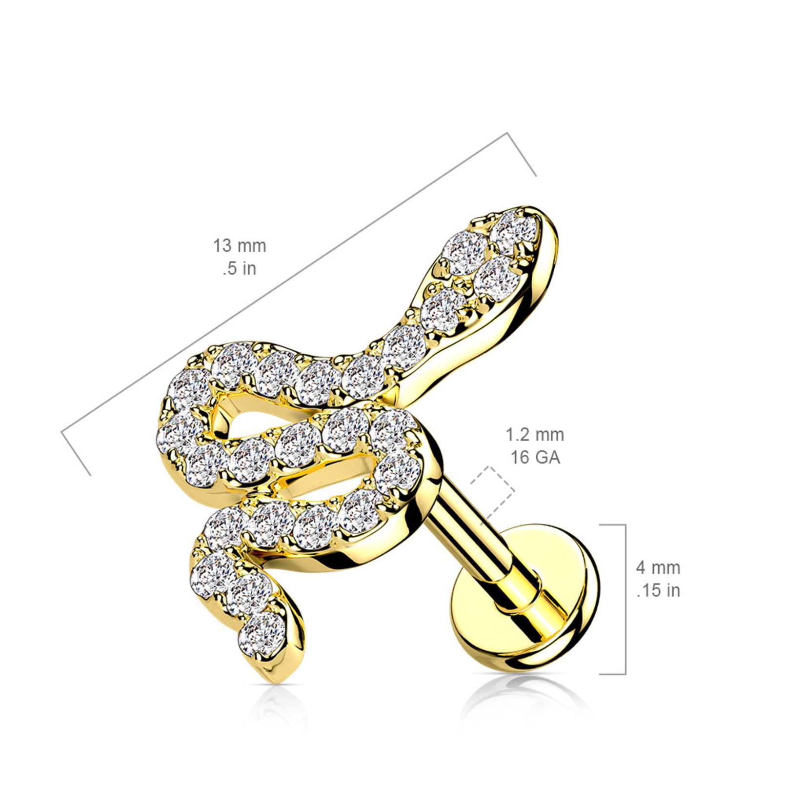 Hollywood Body Jewelry Gem Snake Labret