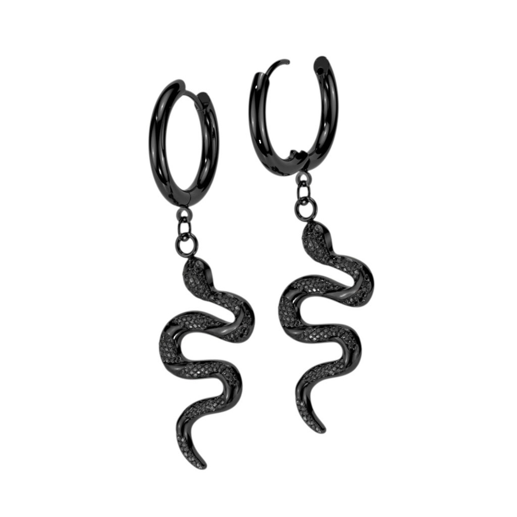 Hollywood Body Jewelry Snake Dangle Earrings
