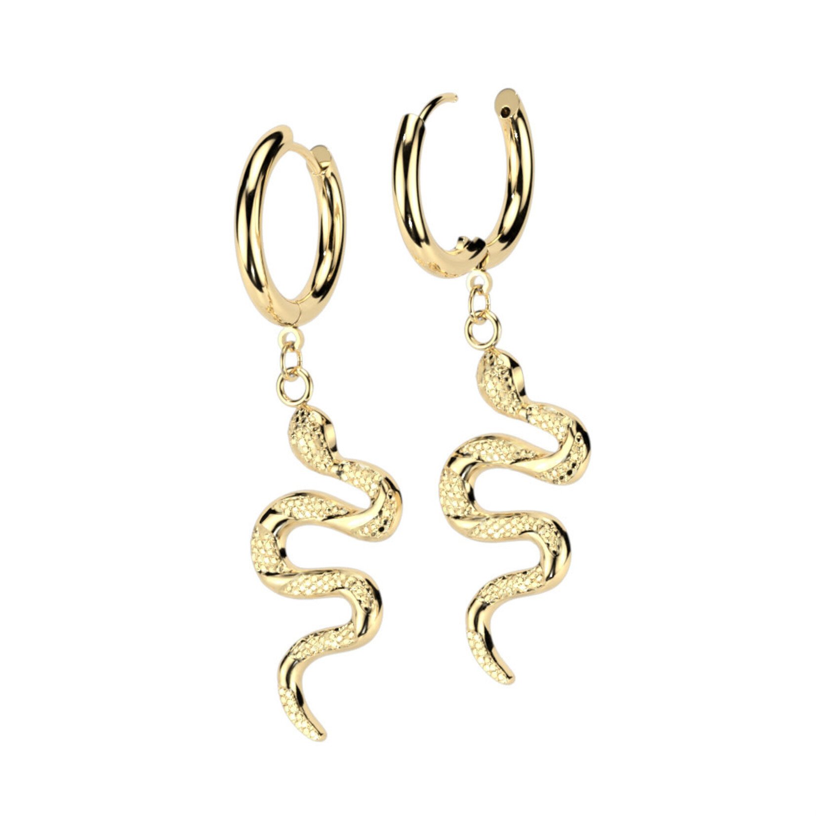 Hollywood Body Jewelry Snake Dangle Earrings
