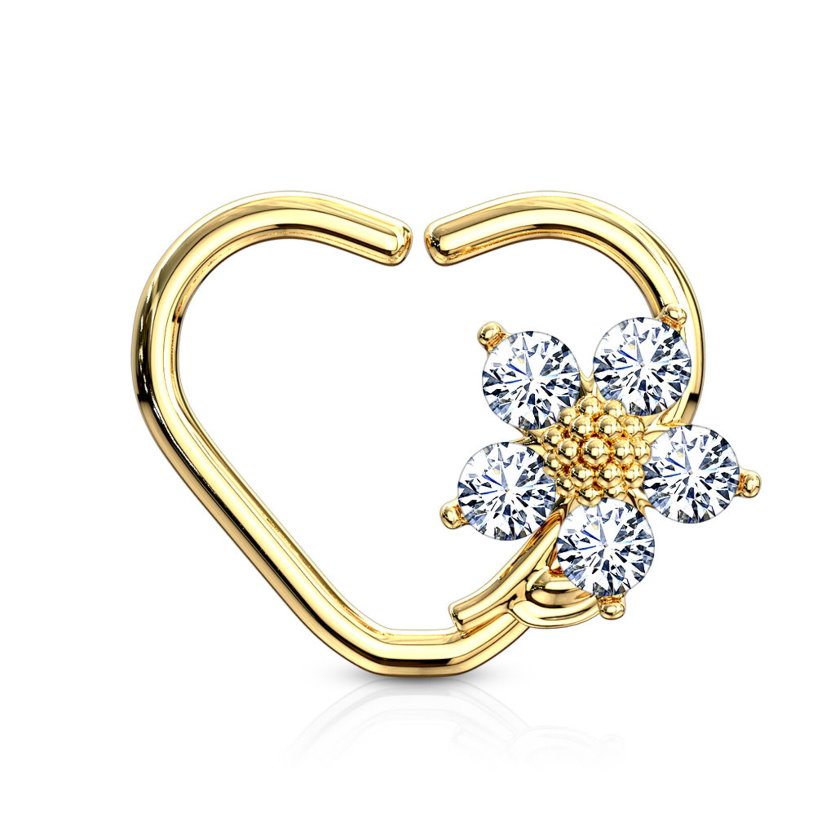 Hollywood Body Jewelry Heart Flower Hoop