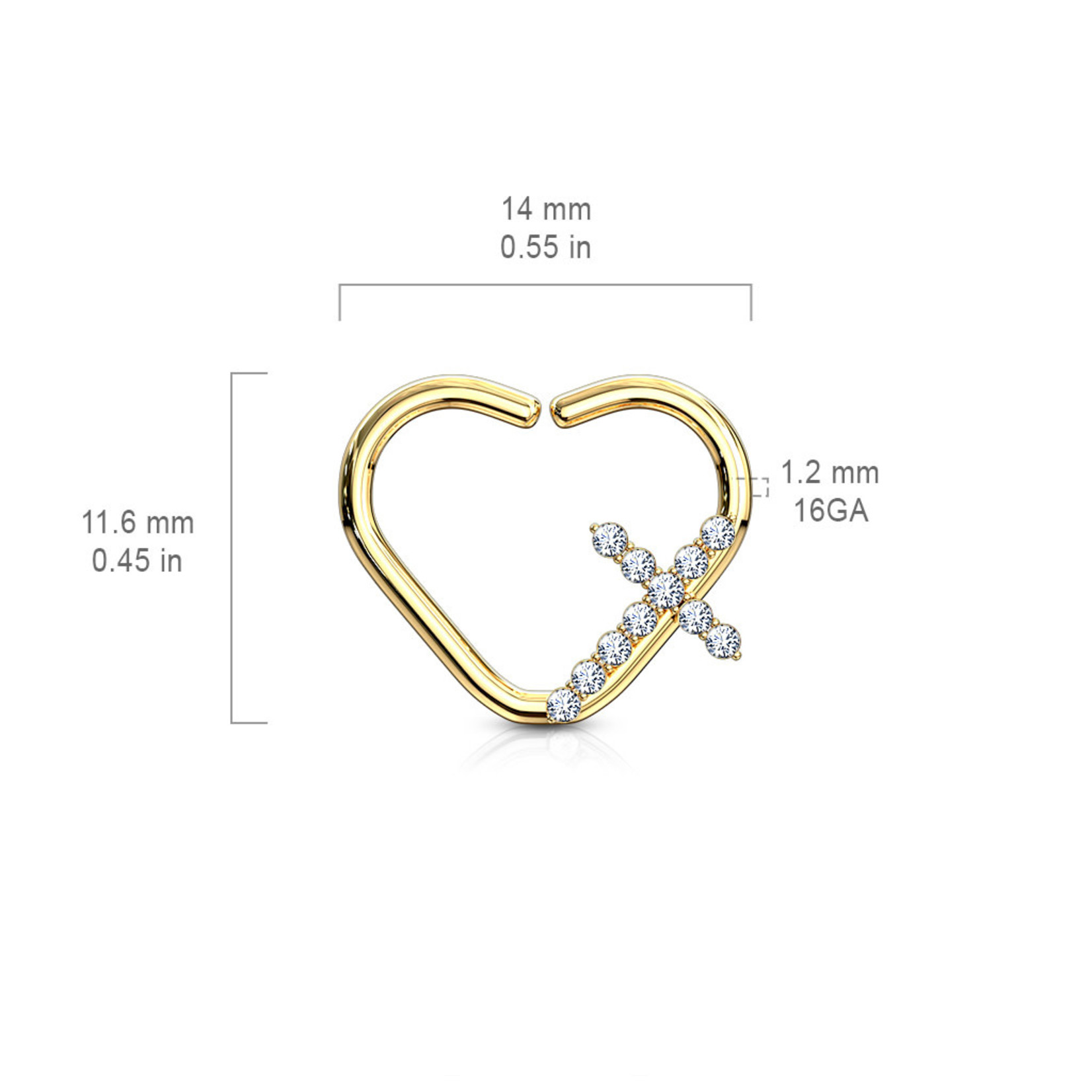 Body Jewelry Cross Heart Hoop