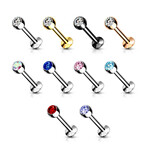 Hollywood Body Jewelry Round Gem Labret