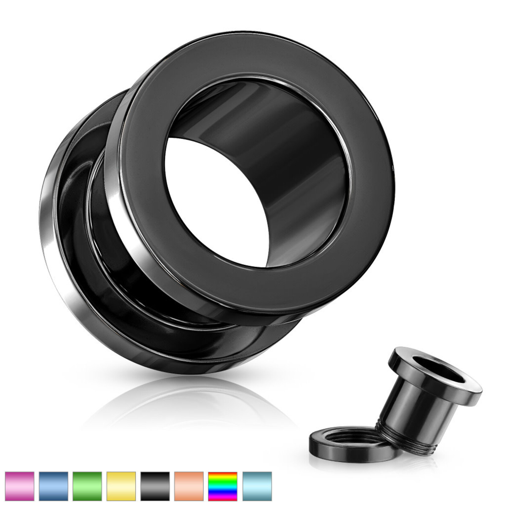 Handmade Screwback Plugs Pair Black