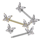 Hollywood Body Jewelry Crystal Butterfly Nipple Barbell