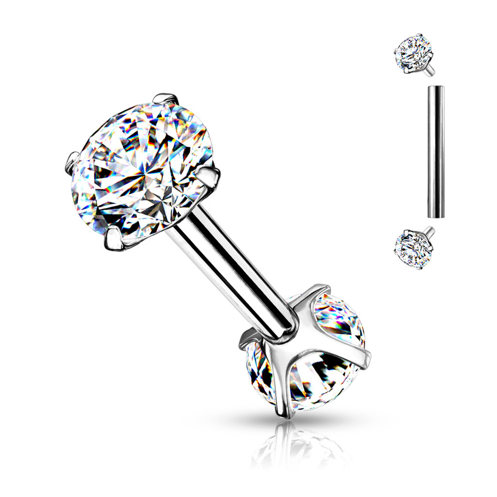 Hollywood Body Jewelry Double Gem  Barbell