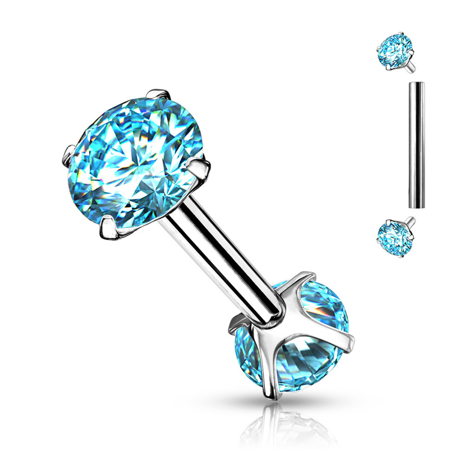 Hollywood Body Jewelry Double Gem  Barbell