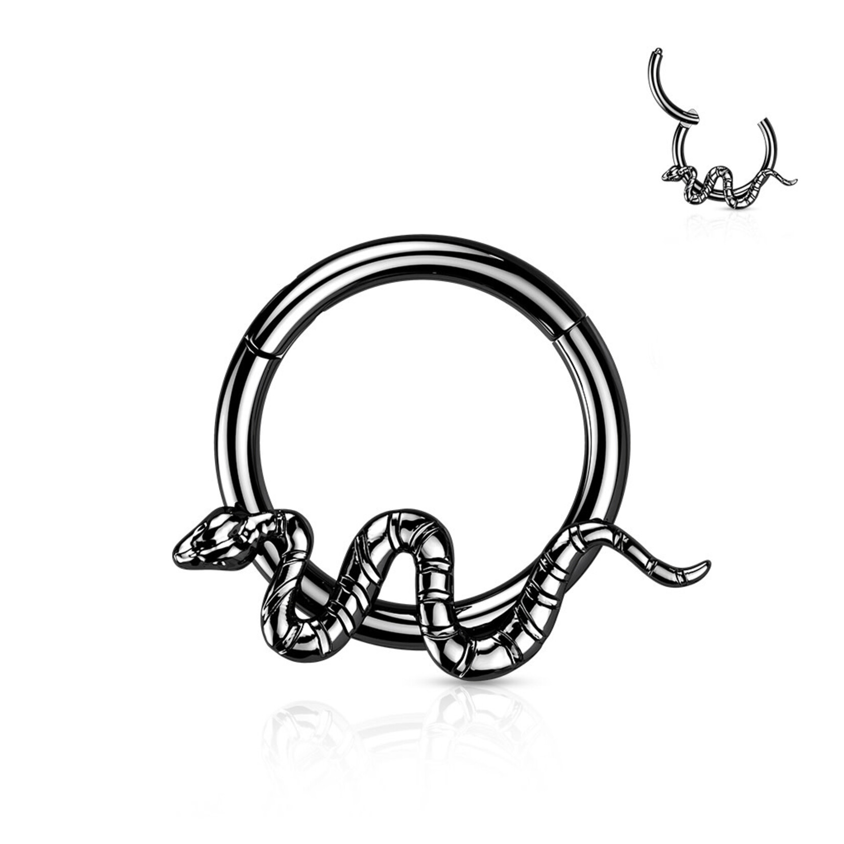 Hollywood Body Jewelry Titanium Snake Hinged Hoop