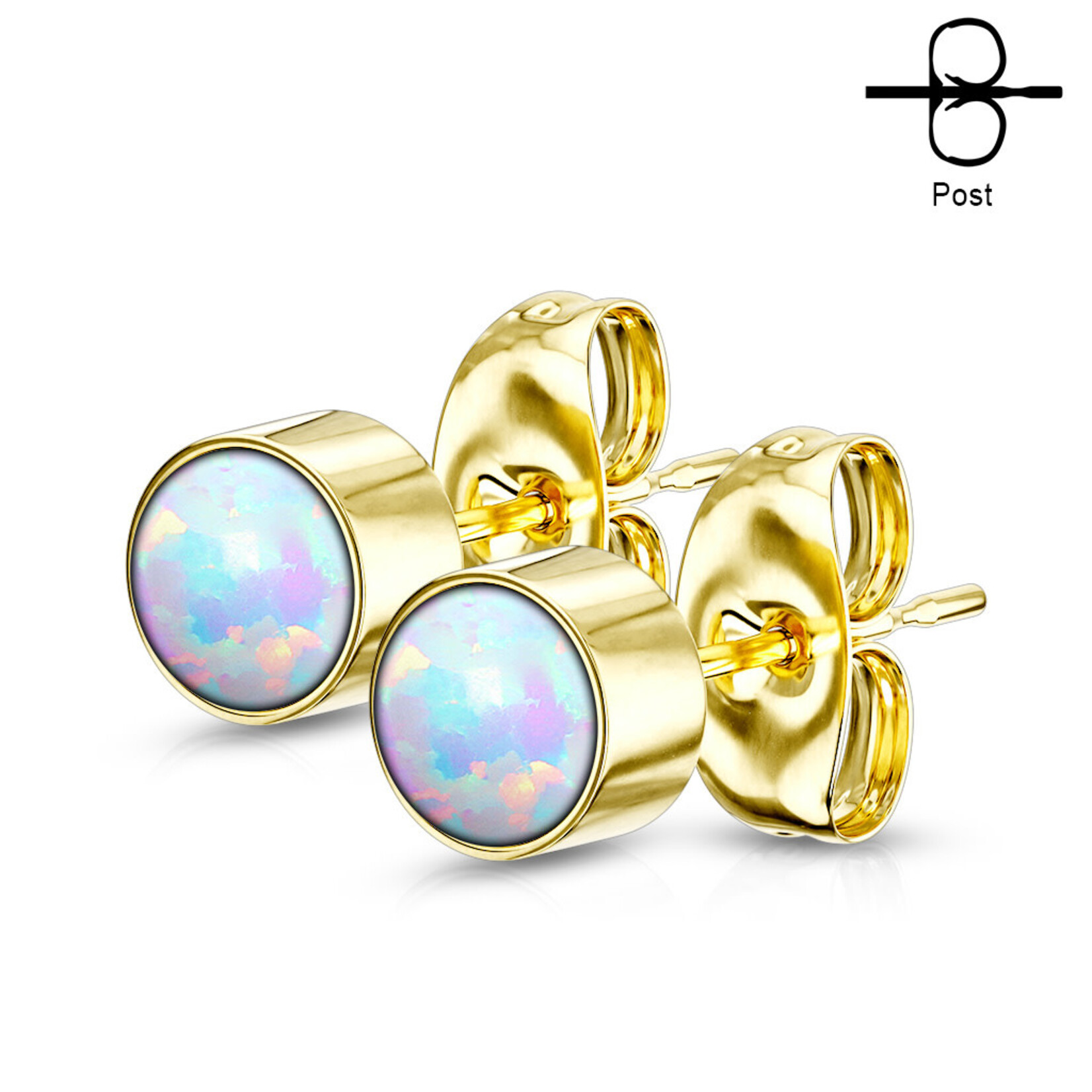 Body Jewelry Round Opal Stud Earrings