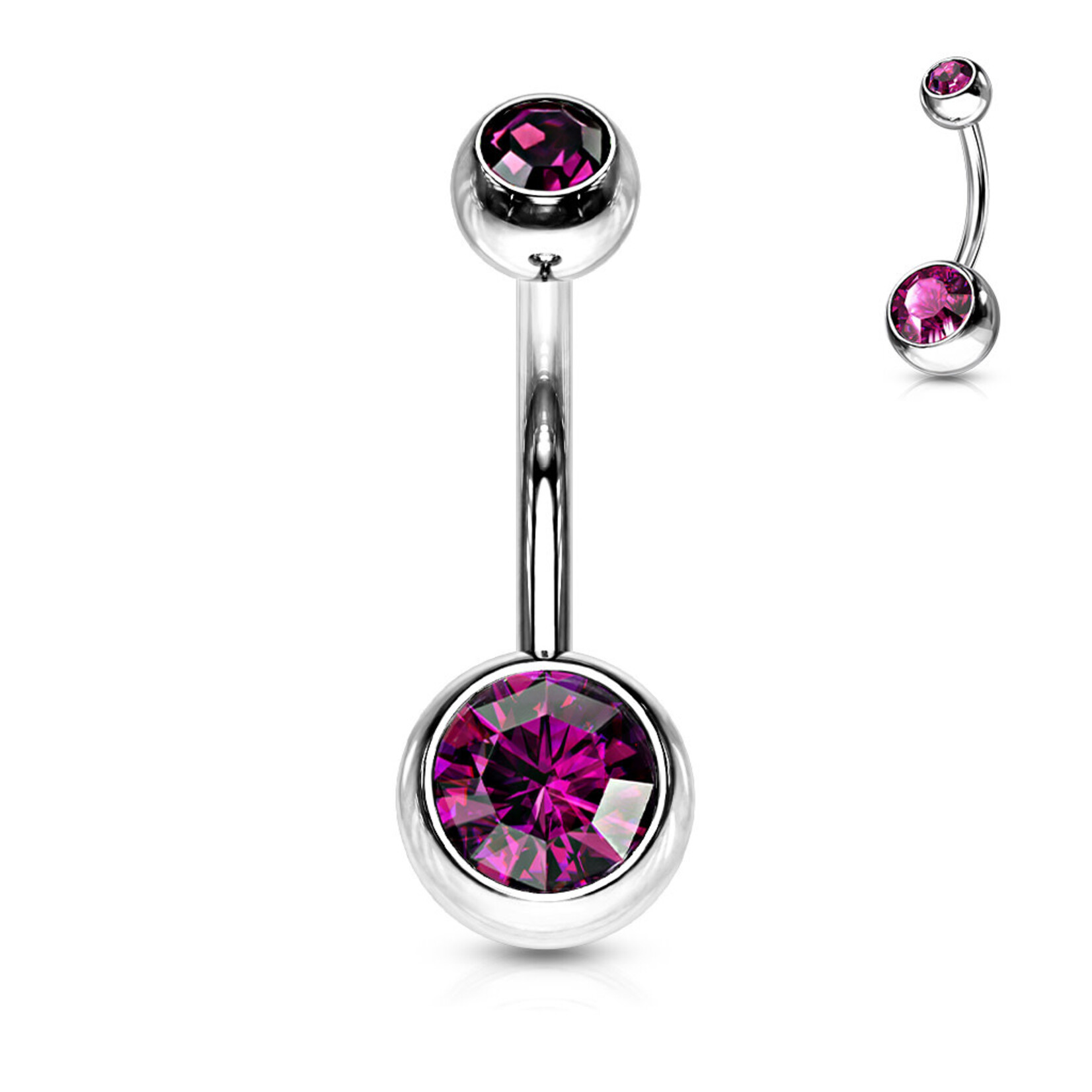 Hollywood Body Jewelry Double Jeweled Bent Barbells