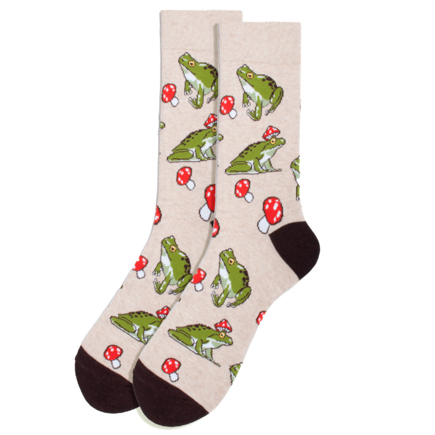 Selini Men's Mushroom and Frog Novelty Sock