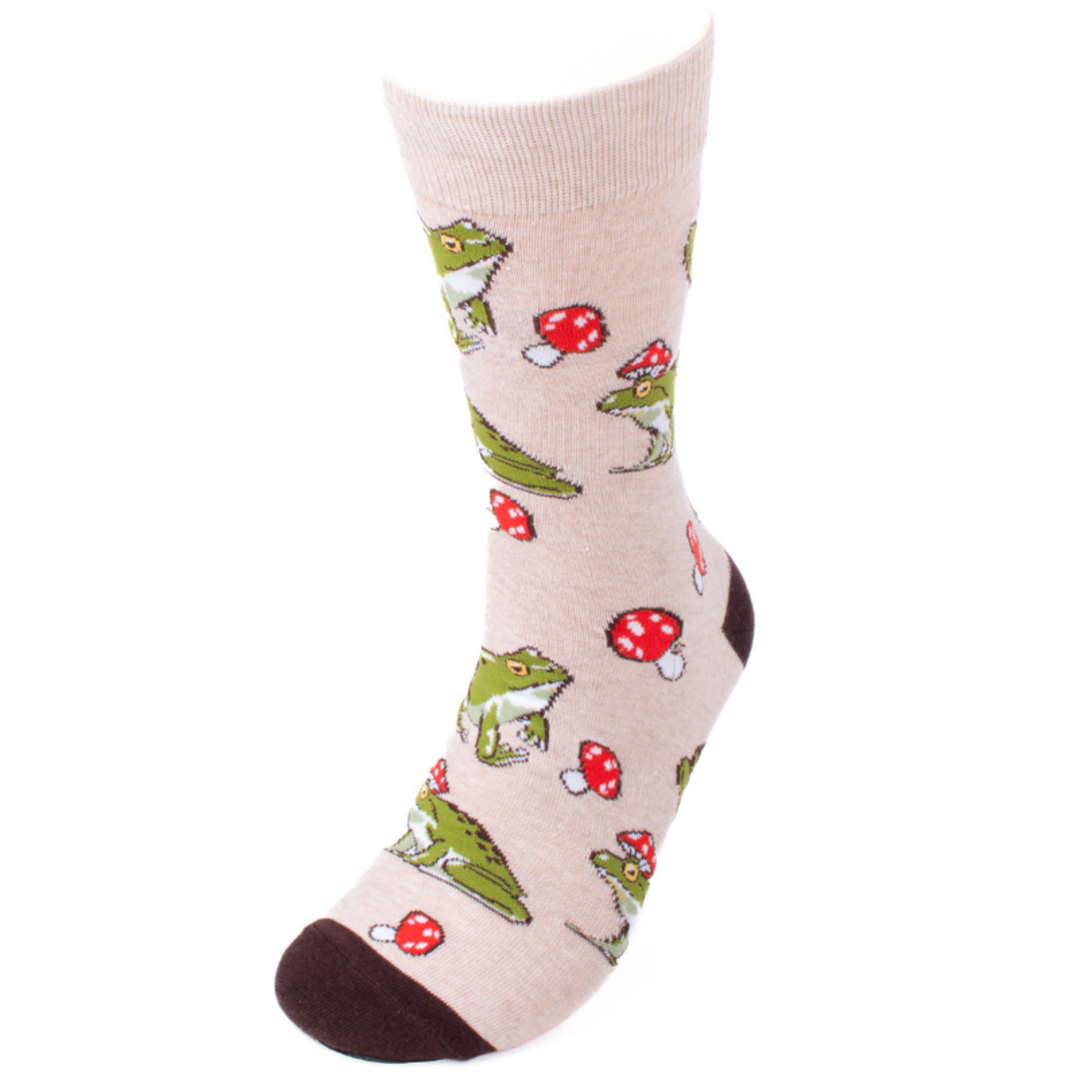 NVS19650 Men's Mushroom and Frog Novelty Sock - Mohair Pear