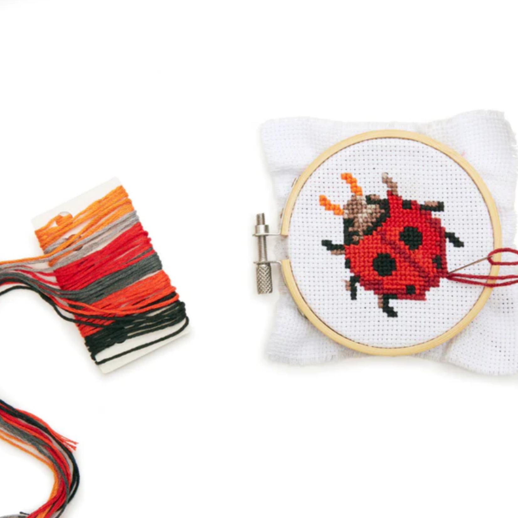 Home Decor Mini Cross Stitch Embroidery Kit - Ladybug