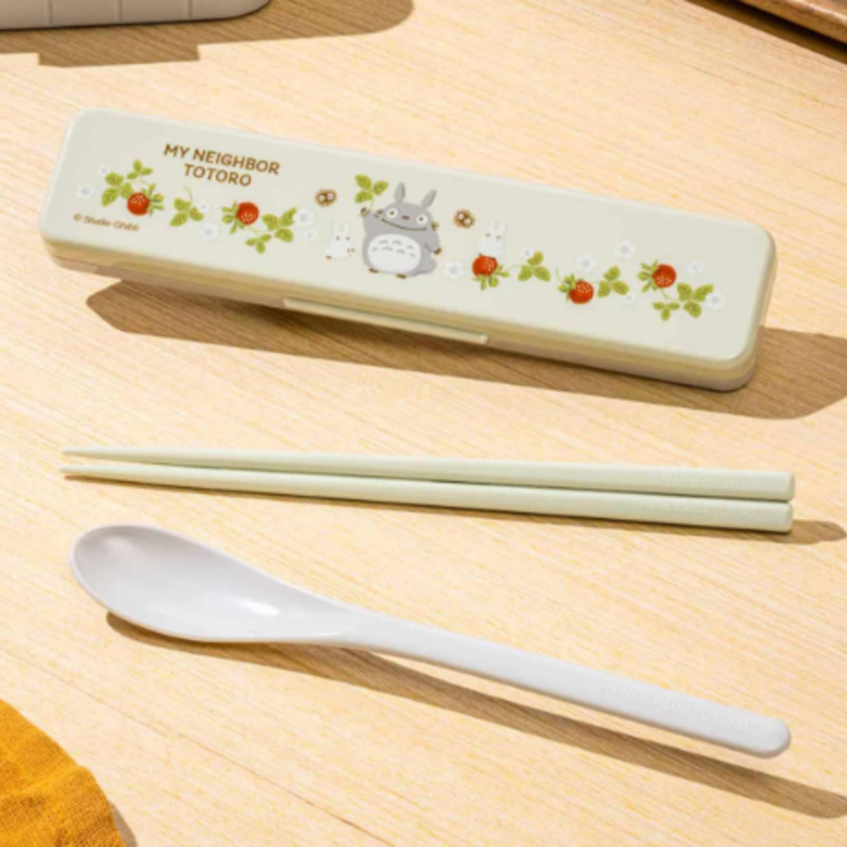 Clever Idiots My Neighbor Totoro Chopsticks And Spoon With Case (Raspberry)