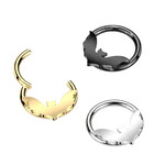 Hollywood Body Jewelry Surgical Steel Hinged Bat Ring