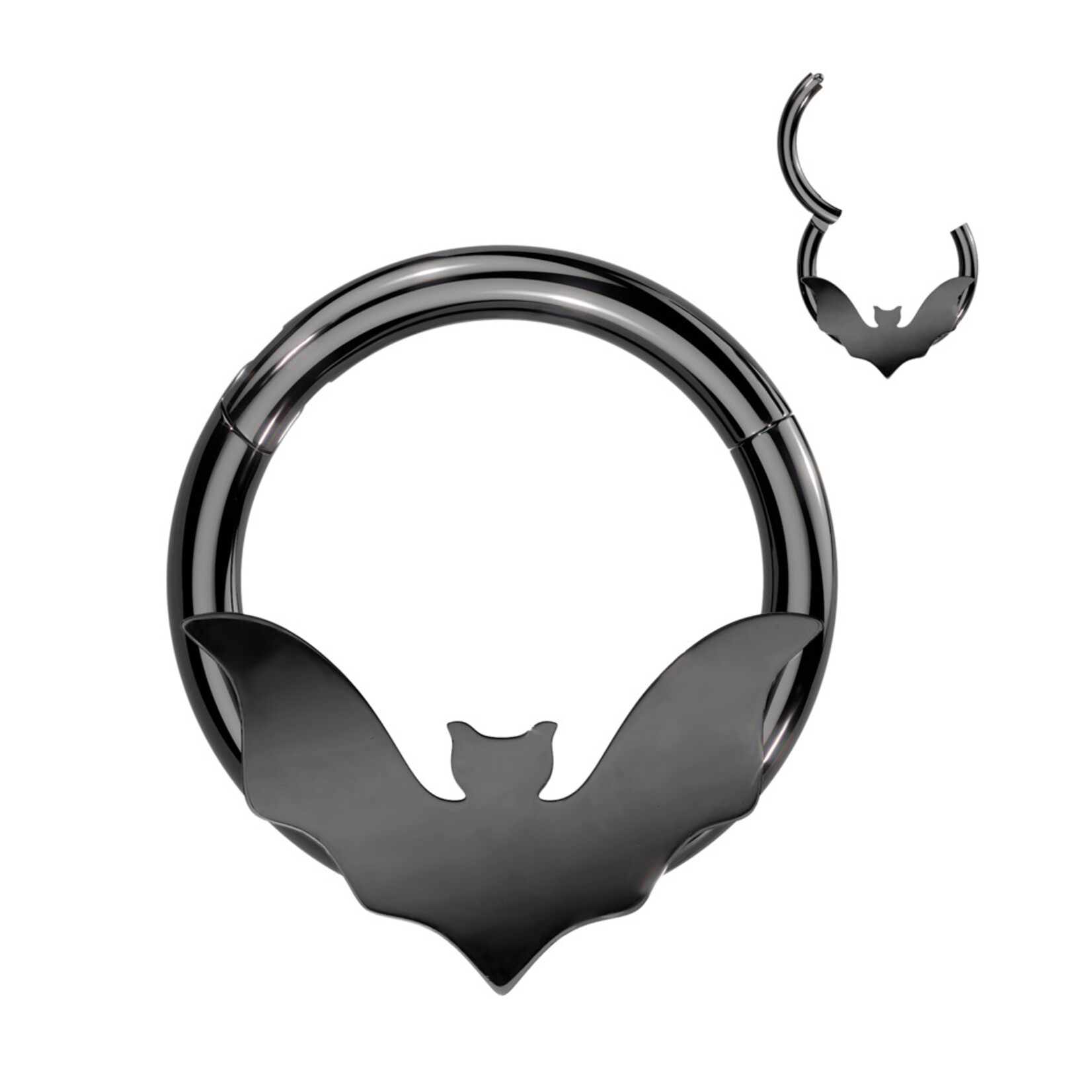 Hollywood Body Jewelry Surgical Steel Hinged Bat Ring