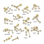 Hollywood Body Jewelry Zodiac Constellation Labret