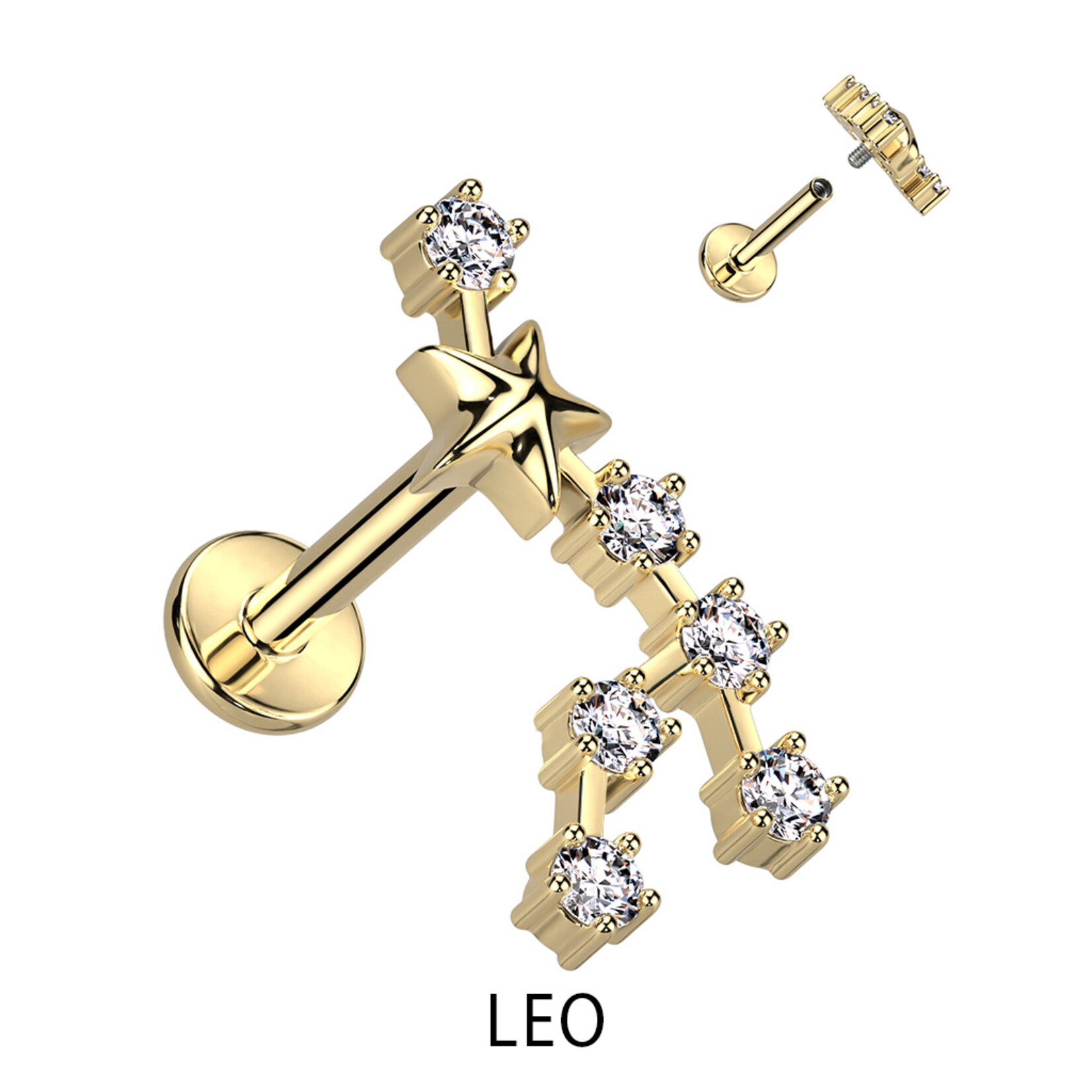 Hollywood Body Jewelry Zodiac Constellation Labret