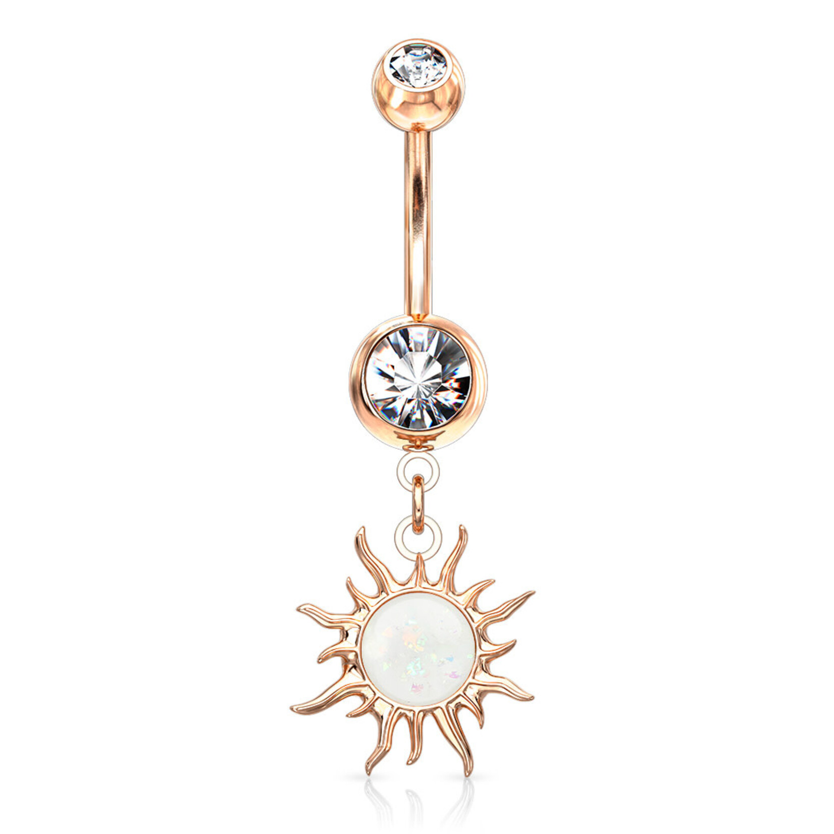 Body Jewelry Opal Sun Navel Dangle