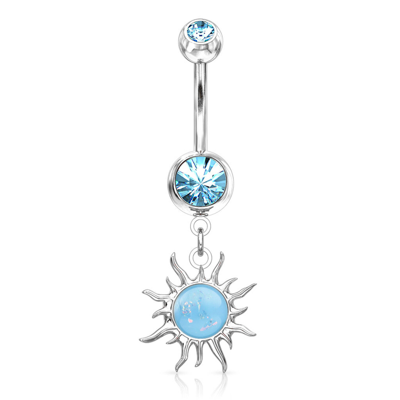 Body Jewelry Opal Sun Navel Dangle