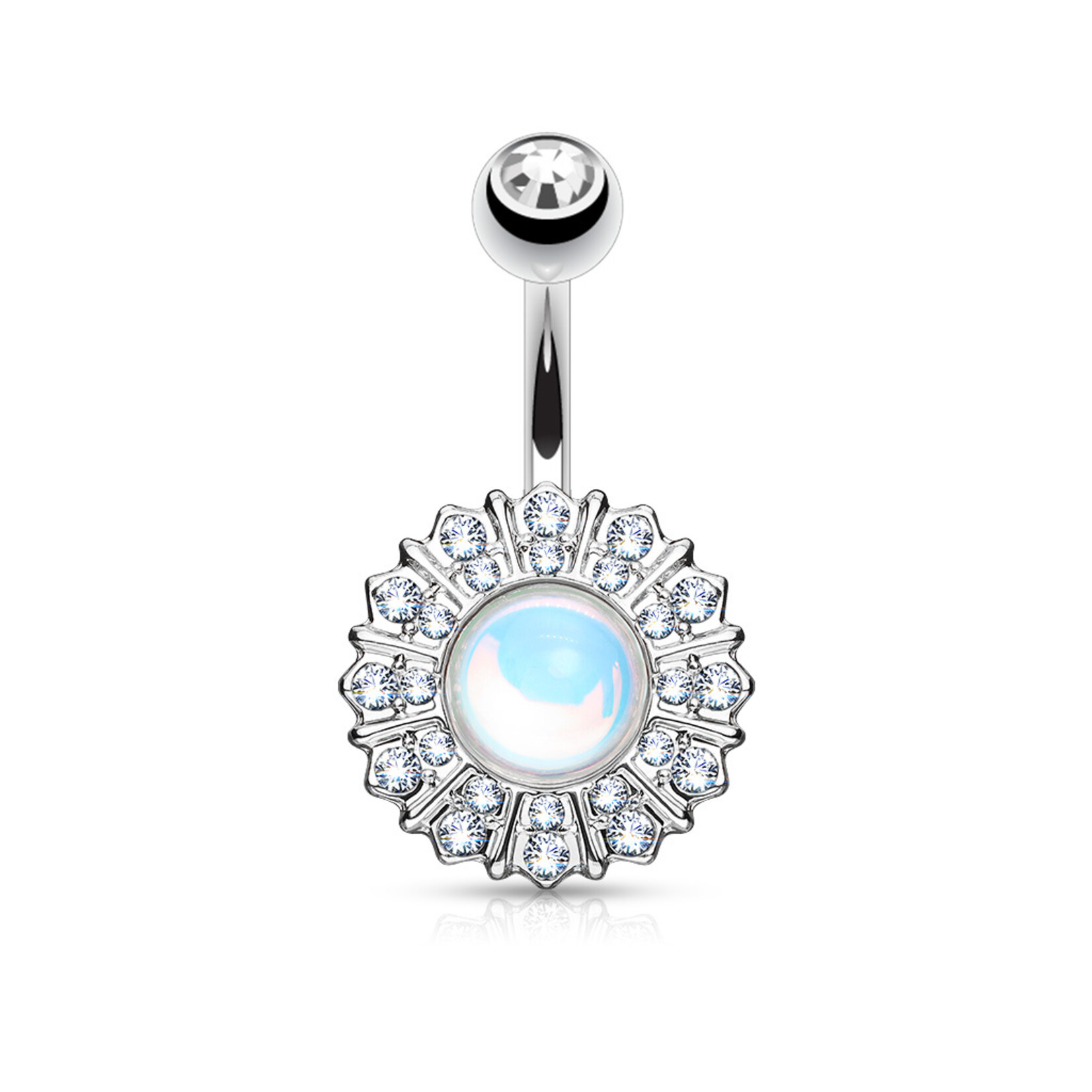 Body Jewelry White Stone Navel Ring