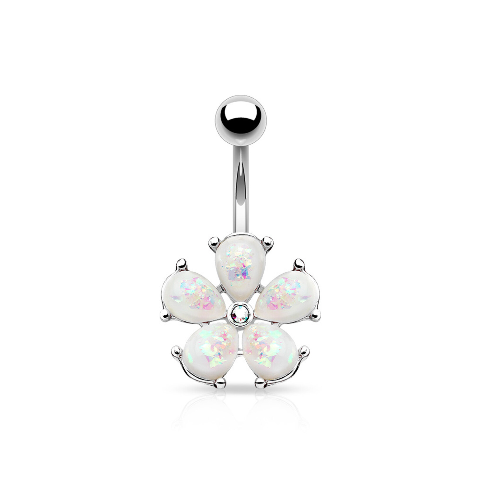 Body Jewelry Opal Crystal Flower Navel Ring