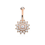 Hollywood Body Jewelry Rose Gold Dahlia Navel Ring