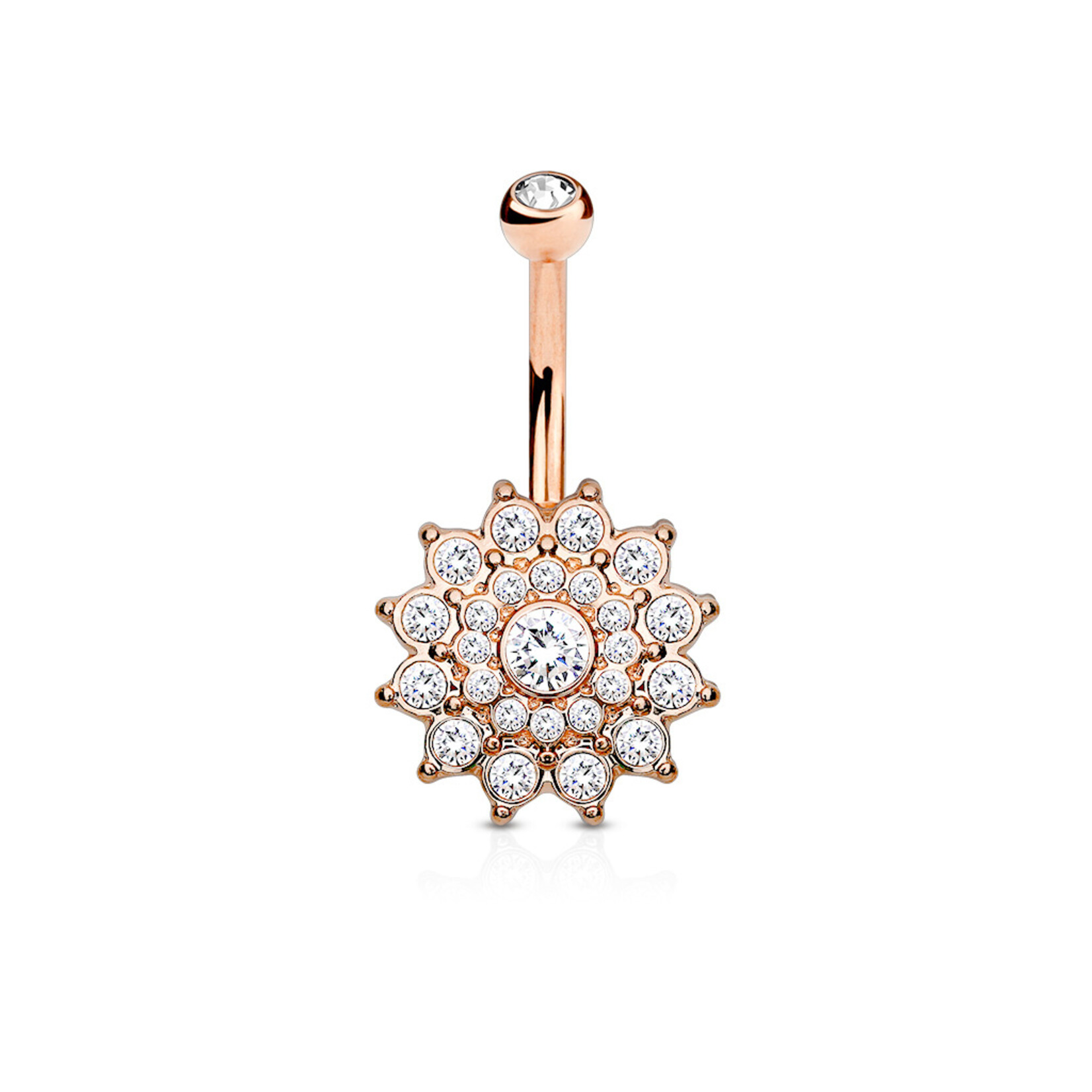 Hollywood Body Jewelry Rose Gold Dahlia Navel Ring