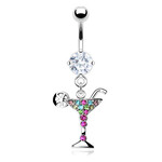 Hollywood Body Jewelry Martini Dangle