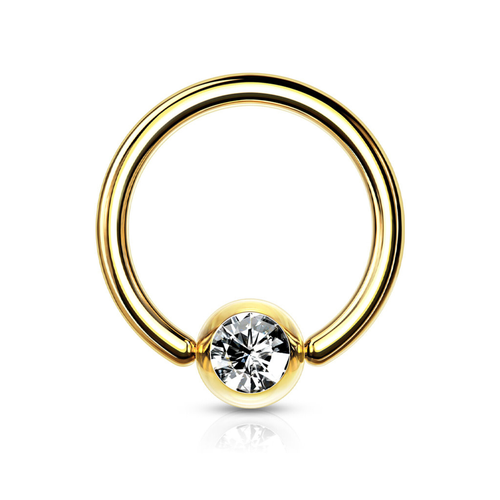 Hollywood Body Jewelry Gold Gem Captive Bead Ring
