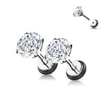 Hollywood Body Jewelry Crystal 16G Faux Plugs