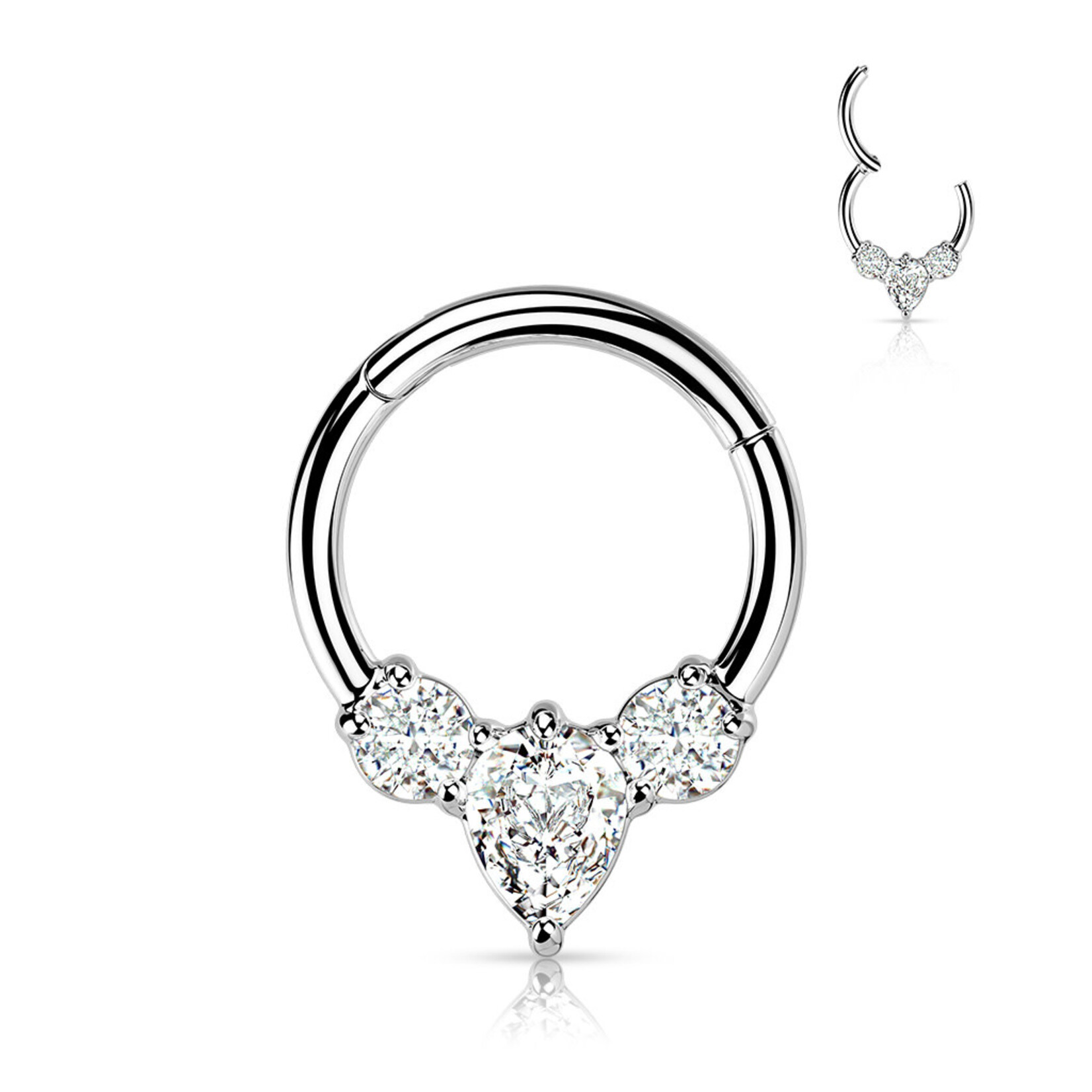 Hollywood Body Jewelry Crystal Cluster Hinged Hoop