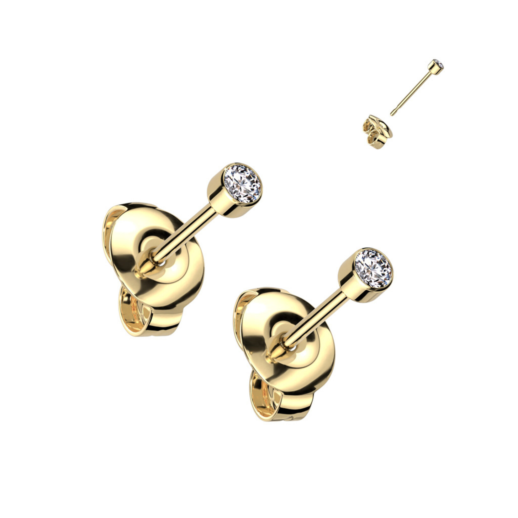 Hollywood Body Jewelry Titanium Crystal Earring Studs