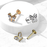 Hollywood Body Jewelry Crystal Butterfly Labret