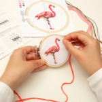 Home Decor Mini Cross Stitch Embroidery Kit-Flamingo