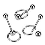 Hollywood Body Jewelry One Gem Captive Tongue Ring