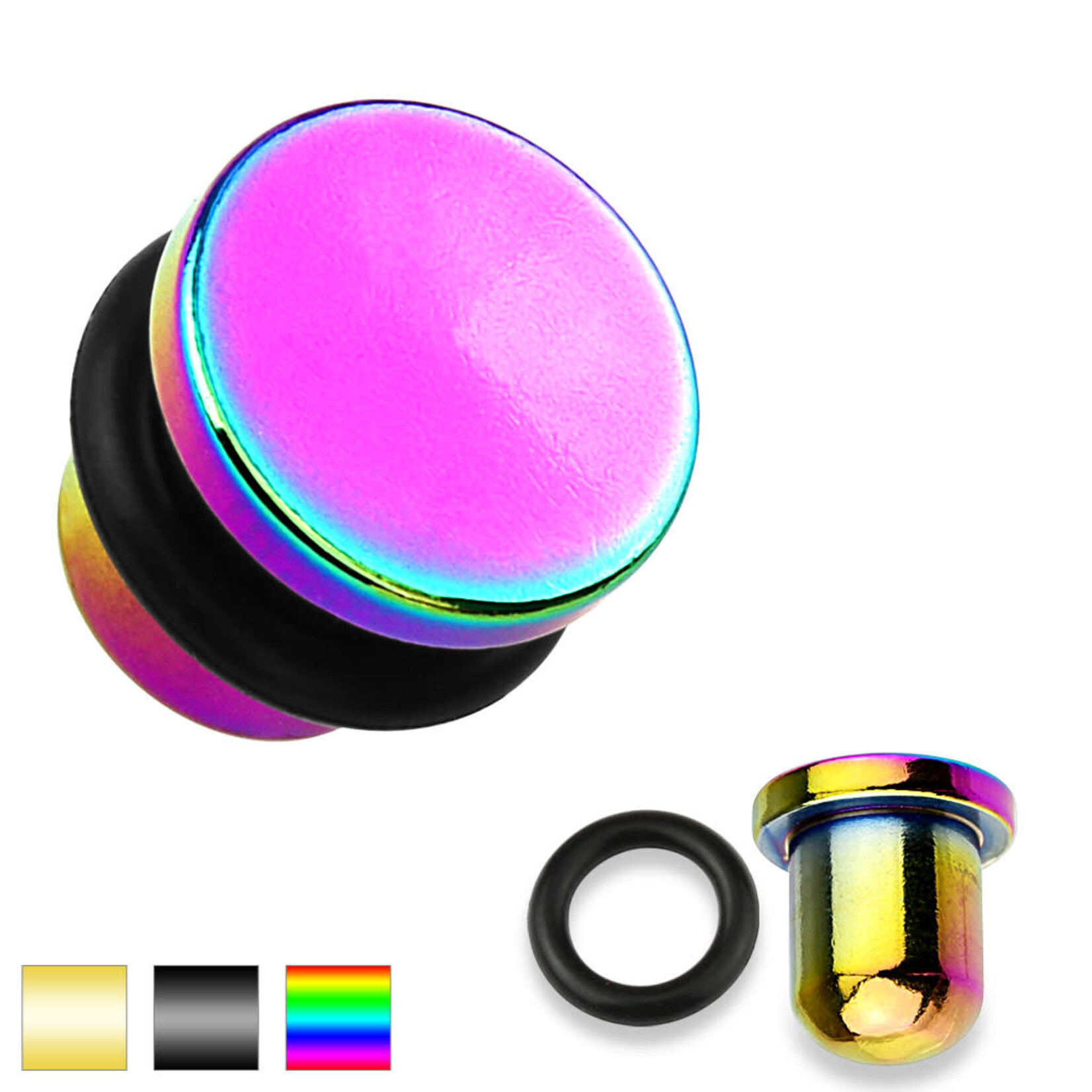 Hollywood Body Jewelry Single Flare Plugs w/O-ring Pair