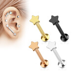 Hollywood Body Jewelry LSI27 Star Top Internally Threaded Labret