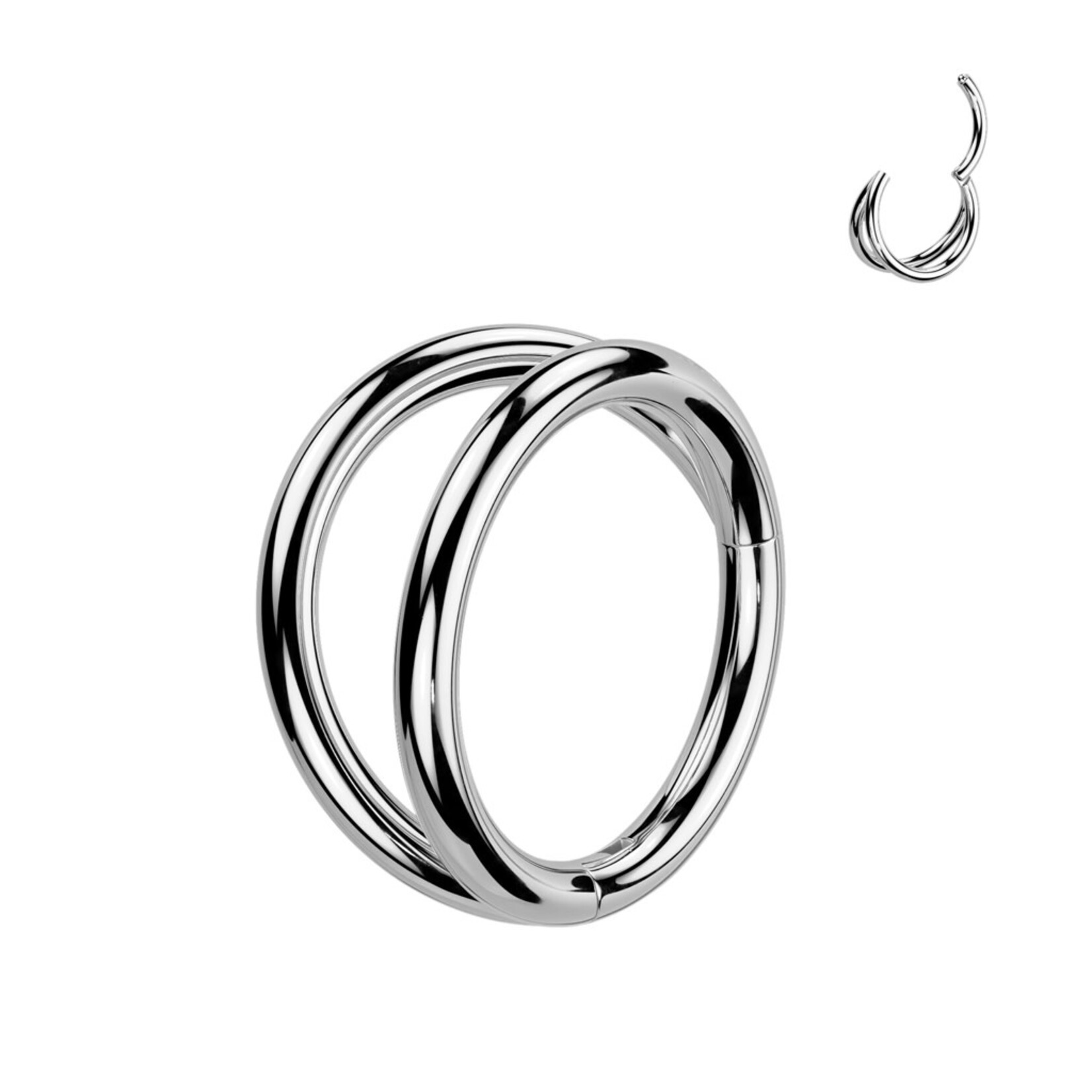 Hollywood Body Jewelry Titanium Double Hinged Hoop