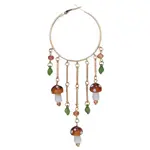 Zad Enchanted Forest Mushroom Gold Hoop Earrings